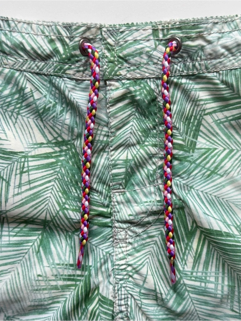 Bonpoint Boys Tropical Palm Print Swim Shorts - Size 6